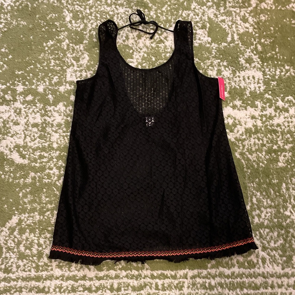 Xhilaration Black swim coverup with Coral Trim bottom NEW with Tags